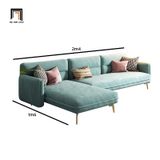  Bộ ghế sofa góc L 2m4 x 1m6 GT55 Velor xám tro vải nhung 