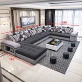  Bộ ghế sofa chữ U cao cấp UT4 Bearden 4m05 phối màu nỉ đẹp 
