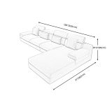  Ghế sofa góc L 3m2 x 1m8 vải nỉ GT108 Garcia cho gia đình lớn 