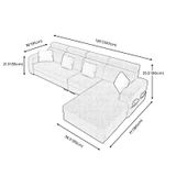  Ghế sofa góc chữ L 3m2 x 1m8 GT124 Desol phòng khách gia đình 