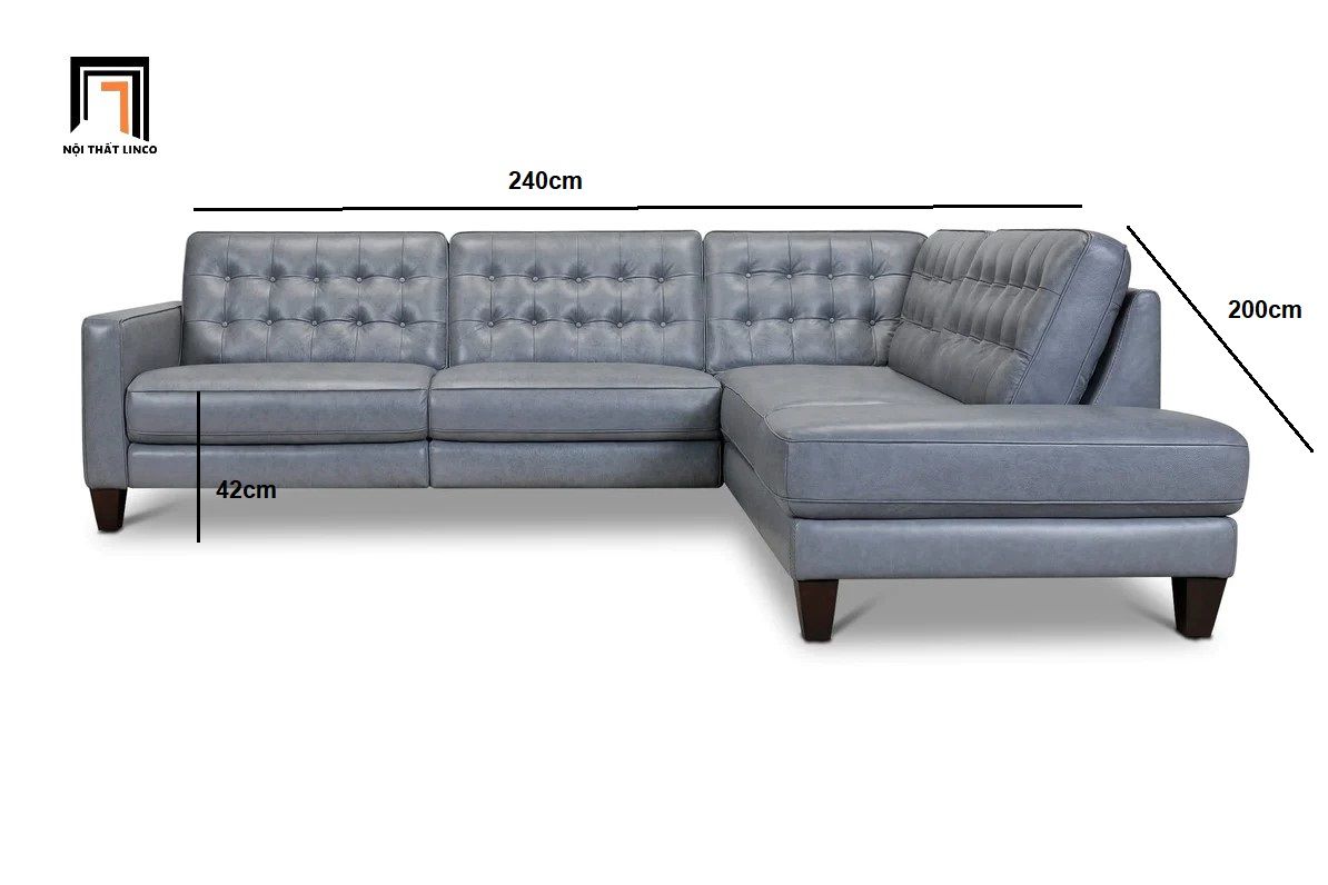  Bộ ghế sofa góc L GT17 Toranado 2m4 x 2m giật nút sang trọng 