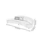  Ghế sofa băng cong cho tiệm shop 2m4 BT193 Cruces vải nhung xám 