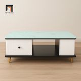  Bàn sofa phòng khách mặt kính xanh BTPK9 Hauku 1m x 50 đẹp 