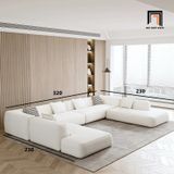  Sofa chữ U cho chung cư hiện đại UT24 Dayton 3m2 xám trắng 