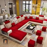  Bộ ghế sofa chữ U phòng khách lớn UT22 Bronson 3m5 màu đỏ 