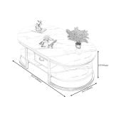  Bàn sofa đẹp 1m x 50 mặt đá oval BSF16 Keen cho gia đình nhỏ 