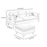  Bộ ghế sofa băng gia đình BT197 Colton 2m1 kèm đôn vuông 60cm 