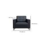  Ghế sofa băng 1m83 văn phòng làm việc BT277 Custer da giả đen 