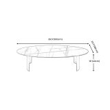  Bàn sofa mặt đá đen oval sang trọng BSF47 Reem 1m x 60 