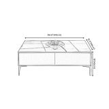  Bàn sofa gia đình chữ nhật 2 hộc kéo BSF48 Raheem màu đen 