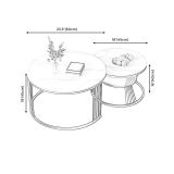  Cặp bàn sofa đôi mặt đá trắng BSF34 Rolate cho văn phòng nhỏ 