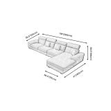  Bộ ghế sofa góc L da giả GT85 Tianfy 3m x 1m8 màu xám đen 