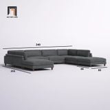  Bộ ghế sofa chữ U phòng khách hiện đại UT31 Duroy 3m4 vải nỉ 