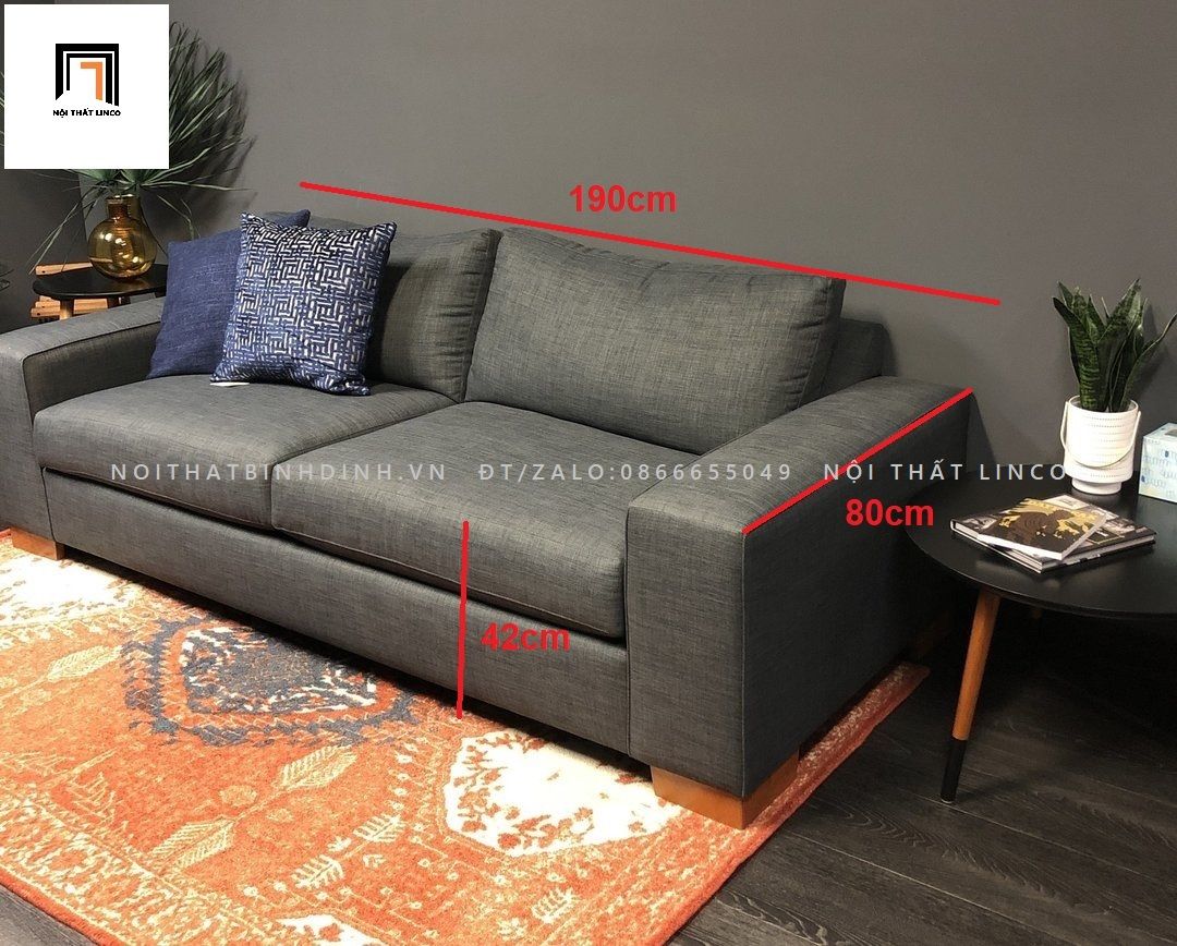  Ghế sofa băng nhỏ gọn BT14 dài 1m8 vải bố thư giản 