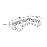  Bộ ghế sofa góc chữ U 3m45 GT123 Arian cho phòng khách lớn 