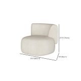  Sofa đơn cho cửa hàng, shop DT53 Olivia vải lông cừu trắng kem 