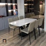  Bộ bàn ăn mặt đá trắng cho chung cư 37-BAD6-G11-B70 6 chỗ 