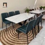  Bộ bàn ăn mặt đá trắng cho chung cư 37-BAD6-G11-B70 6 chỗ 