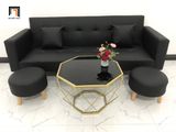  Bộ ghế sofa băng đa năng BTV 2m simili giả da màu đen 