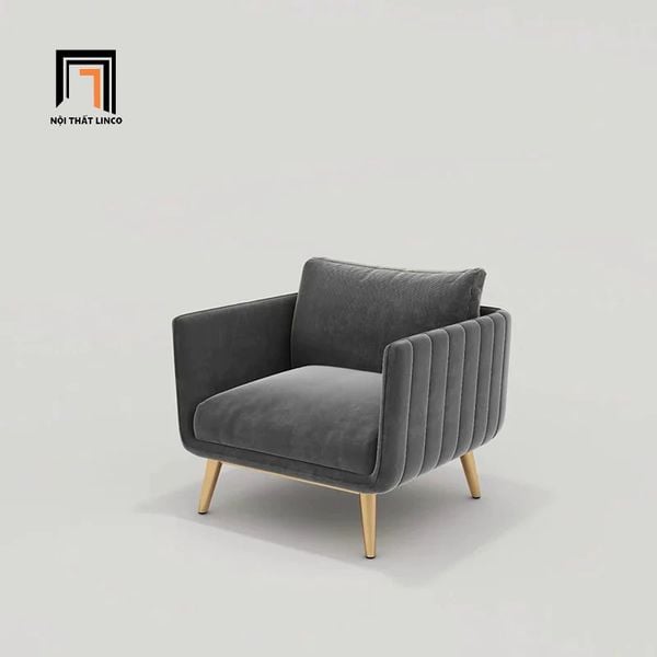 ghế sofa đơn sang trọng xám đen