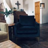  Ghế sofa đơn gia đình vải nhung DT6 Jones màu xanh đậm 
