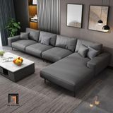  Bộ ghế sofa góc vải nỉ GT186 Pesca 3m x 1m6 màu đen than 