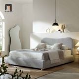  Giường ngủ bọc vải lông cừu trắng kem GN65 Egerie xinh xắn 