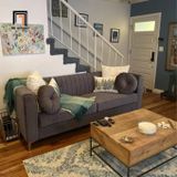  Ghế sofa băng dài 2m1 vải nhung nỉ BT68 Herbert xanh đậm 