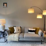  Ghế sofa băng xám trắng BT53 Moab dài 2m1 căn hộ chung cư 