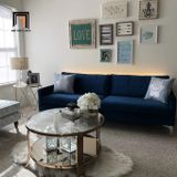  Ghế sofa băng màu xám trắng BT36 Jones 1m9 chân inox giá rẻ 