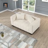  Set ghế sofa màu trắng kem KT121 Peggy vải nỉ cho gia đình 