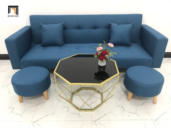  Bộ ghế sofa văng dài BTV dài 2m bật nằm xanh dương 