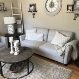  Ghế sofa băng màu xám trắng BT29 Helsley dài 1m9 giá rẻ 