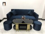  Bộ ghế sofa băng xanh đen BG03 dài 1m9 vải nhung nỉ giá rẻ 
