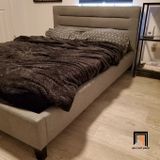  Giường ngủ màu xám vải nỉ GN28 Bilus cho căn hộ chung cư 