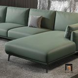  Ghế sofa góc L 3m x 1m6 GT194 Pavia da giả xanh lá hiện đại 
