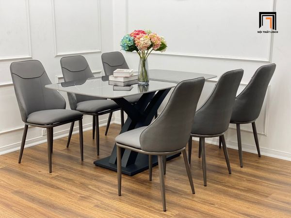 set bàn ăn 6 người da pu