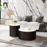  Cặp bàn sofa tròn mặt đá nhỏ BSF58 Kaibito cho văn phòng 