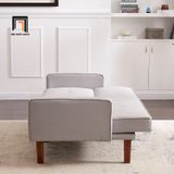  Sofa giường nằm giá rẻ GB71 Morones 2m vải nhung xám trắng 