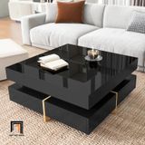  Bàn sofa phòng khách hiện đại màu đen BSF96 Nataka vuông 80 