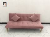  Bộ ghế sofa giường hồng vải nhung dài 1m72 cho shop tiệm nhỏ 