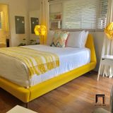  Giường ngủ hiện đại 1m6 x 2m GN24 Corrigan vải nỉ xanh dương 