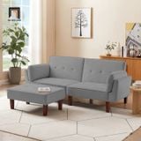  Ghế sofa bed giường nằm GB53 Armisen 2m xám trắng vải nỉ nhung 