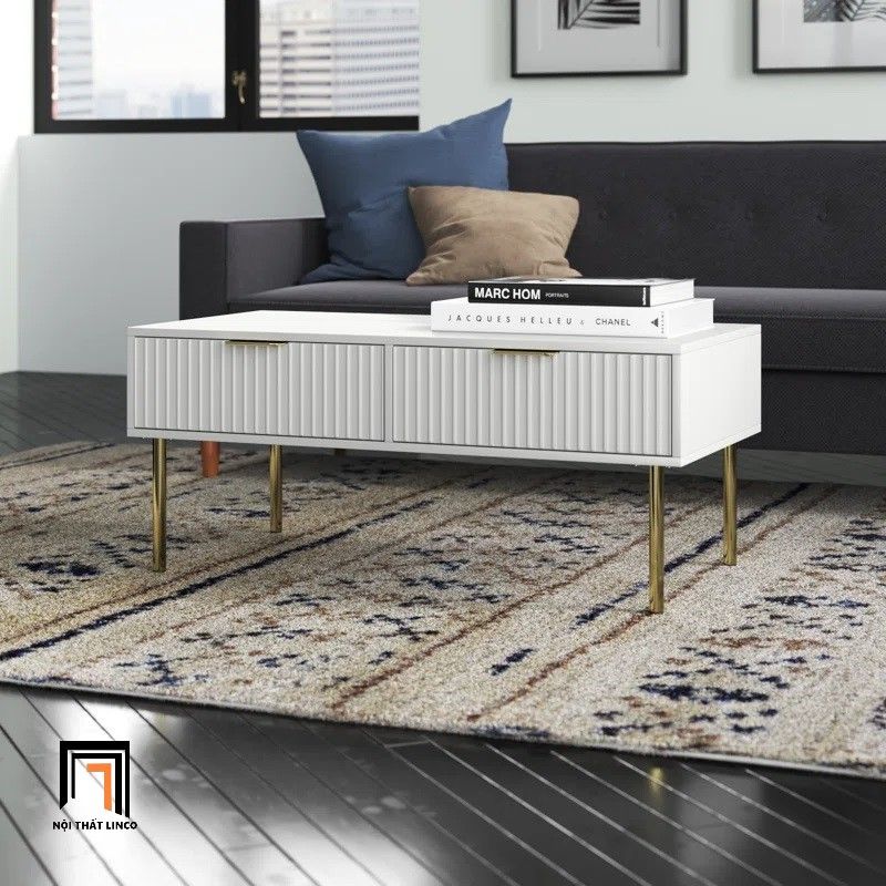  Bàn sofa phòng khách ván gỗ trắng BSF97 Bargem 1m x 50 giá rẻ 
