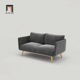  Ghế sofa đơn sang trọng DT79 Genlis bọc vải nhung xám đen 