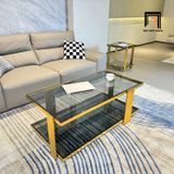  Bàn sofa mặt kính đen 2 tầng BSF66 Reward 1m x 50 giá rẻ 