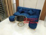  Ghế sofa xanh dương đậm đa năng vải nhung dài 1m7 giá rẻ 