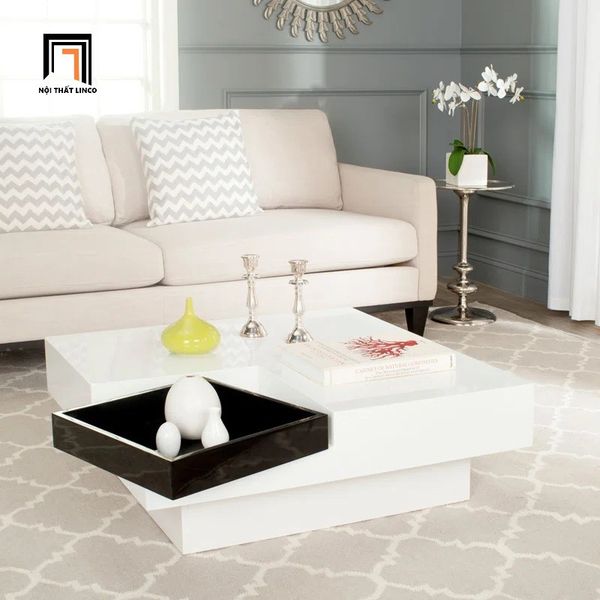 bàn trà ván gỗ mdf vuông 80cm