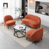  Bộ ghế sofa bọc vải lông cừu KT129 Cayde màu carrot nhỏ gọn 
