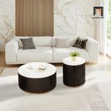  Cặp bàn sofa tròn mặt đá nhỏ BSF58 Kaibito cho văn phòng 